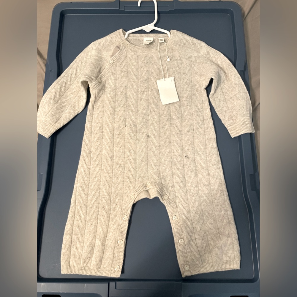 Vince Baby Cashmere Bodysuit, 6-9m